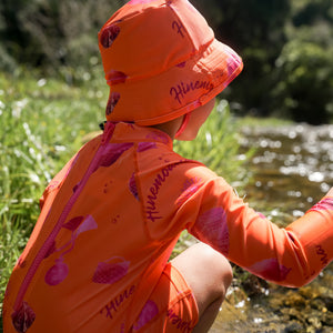 Hinemoana Swimsuit and matching hat – Māori-Inspired Kidswear with UPF 50